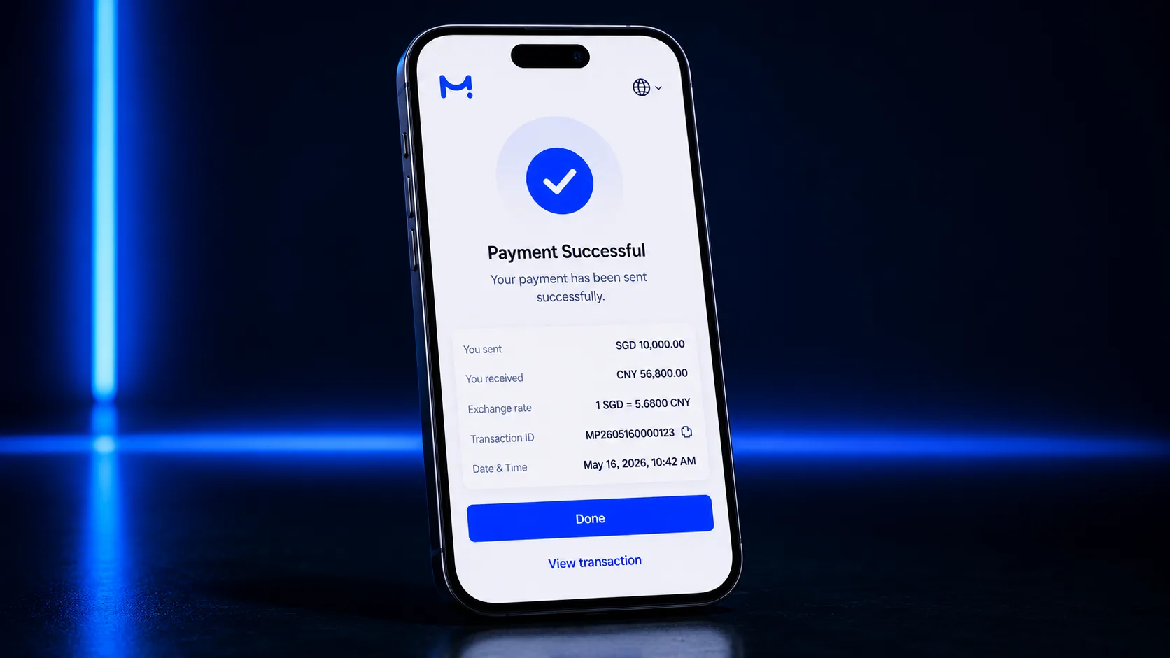 Money Pasar international payment confirmation